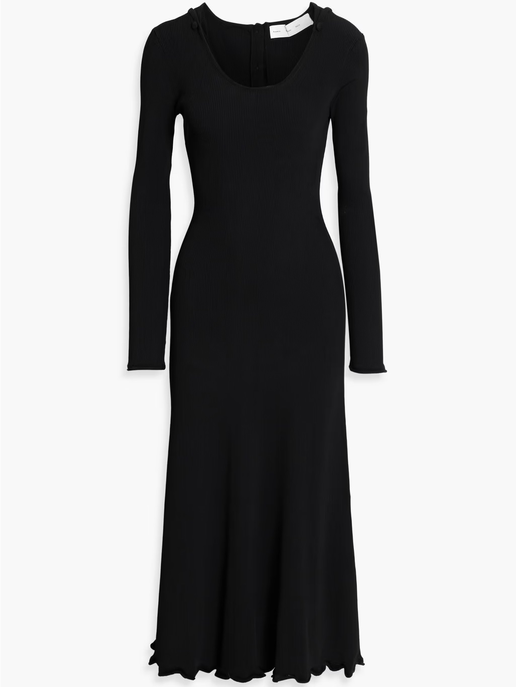 Proenza Schouler Black Elie Ribbed Knit Midi Dress